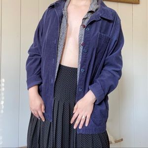 Blue Corduroy Oversized Button Up Shirt Size Large